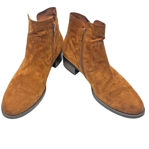 PAUL‎ GREEN Nicole Nut Suede Side Zip Booties - Picture 8 of 11